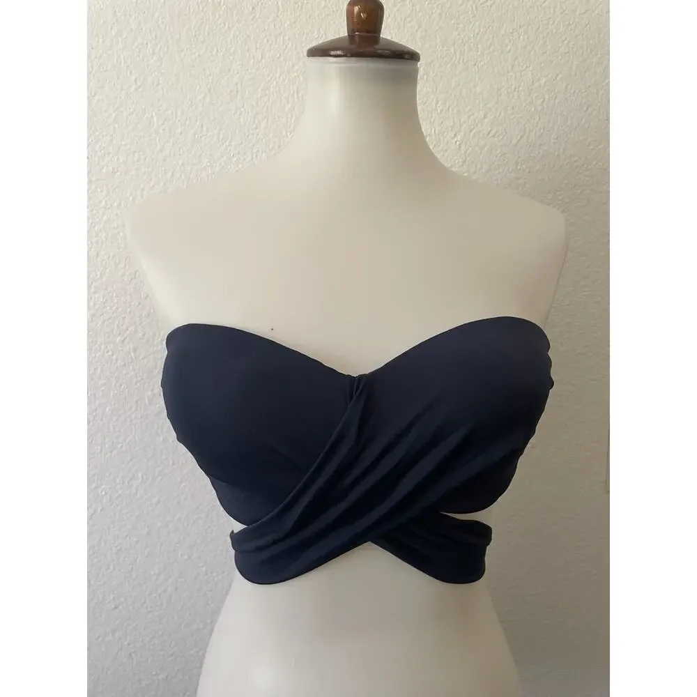 Seafolly Swim Halter Bandeau Bikini Top Beach Summer Minimalist Resort